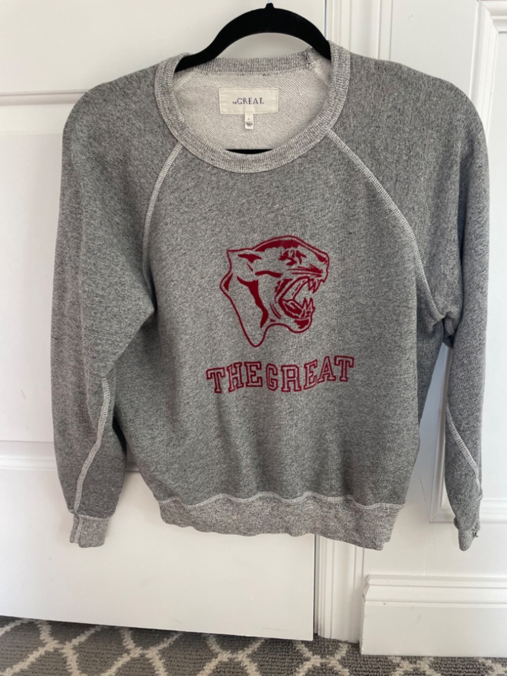 THE GREAT. COLLEGE SWEATSHIRT WITH JAGUAR GRAPHIC SIZE 0! - Picture 3 of 7